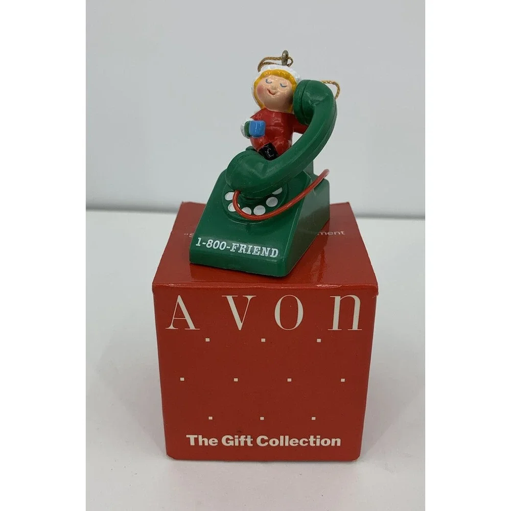 Vintage Avon Christmas Ornament Someone Special 1 800 Friend Elf Rotary Phone